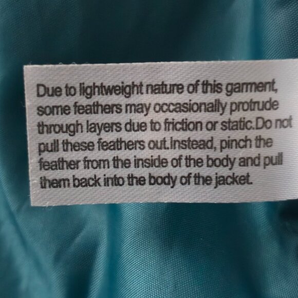 Calvin Klein Down Filled Green/Teal Puffer Coat | Fixed Hood | Size 2X - Picture 12 of 12